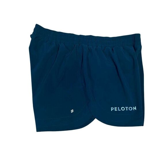 PELOTON Women's Navy Lined Polyester Spandex Gym Running Shorts Size 1X - Picture 2 of 6